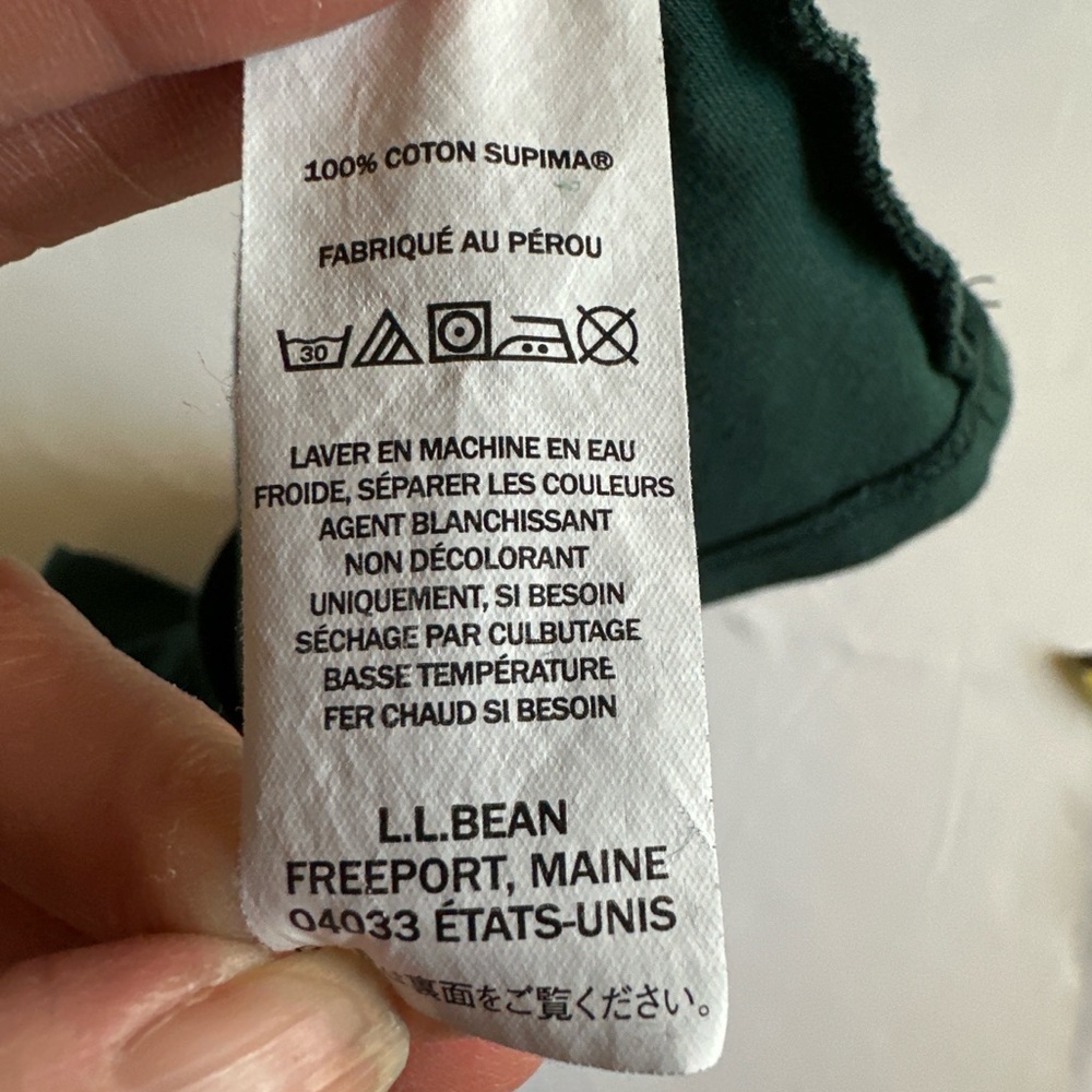 L.L. Bean Dark Green Supima Cotton Women’s Dark Green Turtleneck Top - Picture 12 of 13